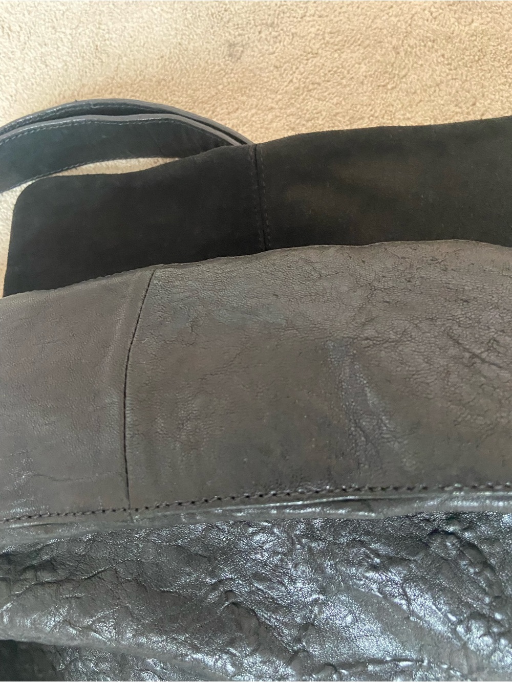 Beautiful Vintage Black Leather Large Italian Messenger Bag Gianni Notaro - Picture 12 of 14